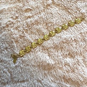 EUC Lilly Pulitzer gold elephant link bracelet